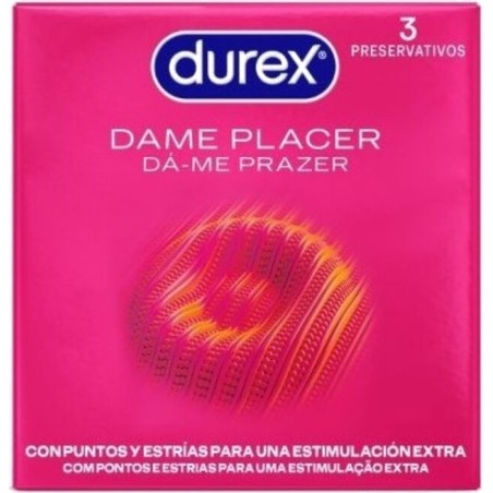 preservatius amb punts i estries dame-placer 3 uds