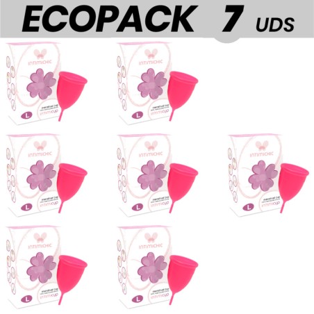 pack de 7 copas menstruales de silicona médica ecopack