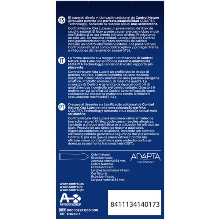CONTROL Extra lubricated condoms ADAPTA-NATURE-EXTRALUBE 12