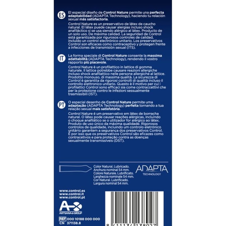 CONTROL Latexkondome ADAPTA-NATURE 6 UDS D-194270