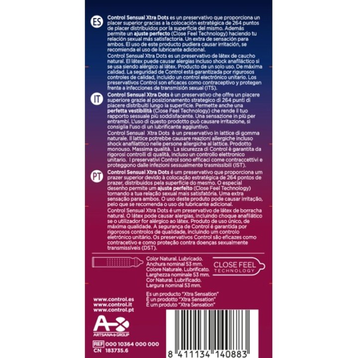 CONTROL Condoms with raised dots XTRA 12 UDS D-211898