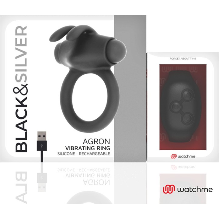 BLACKSILVER Vibrating ring for the penis with remote control