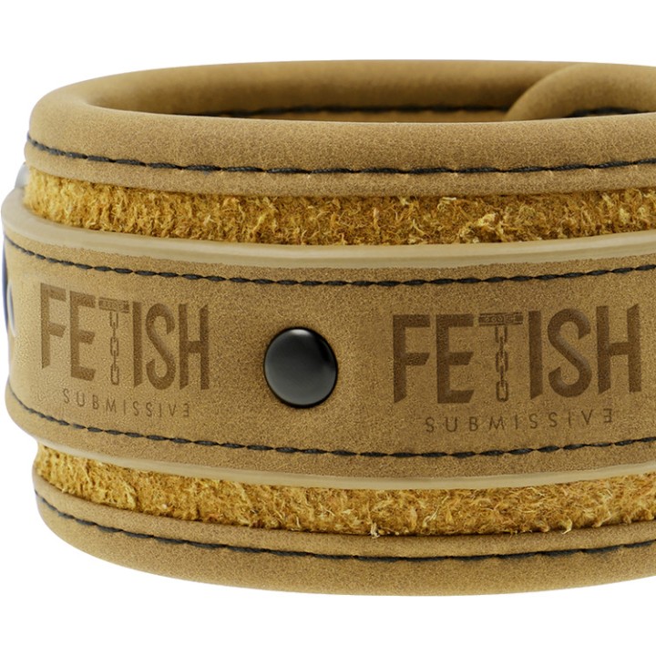 FETISH SUBMISSIVE Vegan leather ankle cuffs with neoprene