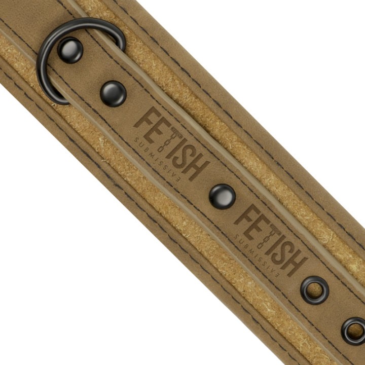 FETISH SUBMISSIVE Vegan leather ankle cuffs with neoprene
