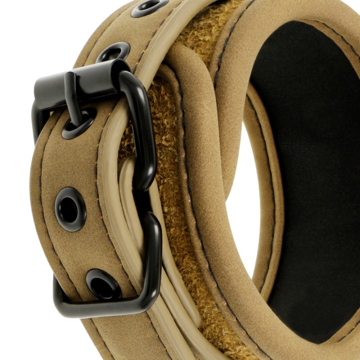 FETISH SUBMISSIVE Vegan leather ankle cuffs with neoprene