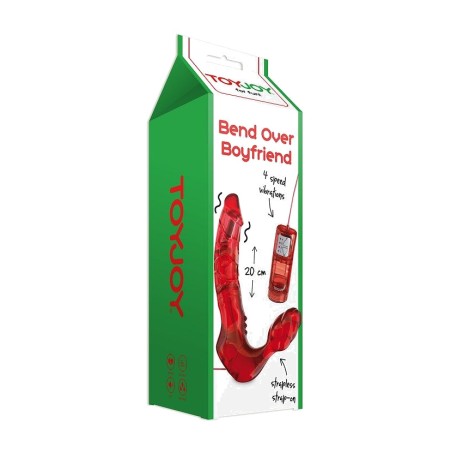 strapless double-penetration harness with vibration bend over-boyfriend