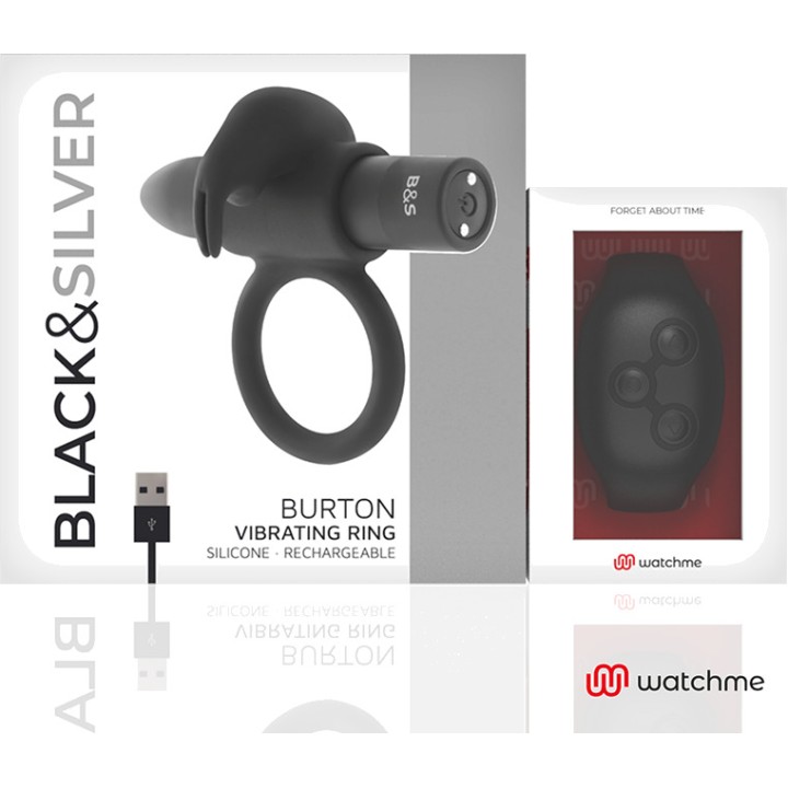BLACKSILVER Vibrating ring for the penis with remote control