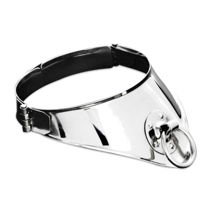 METAL HARD Halsfessel mit Ring und Vorhängeschloss 12,5 CM