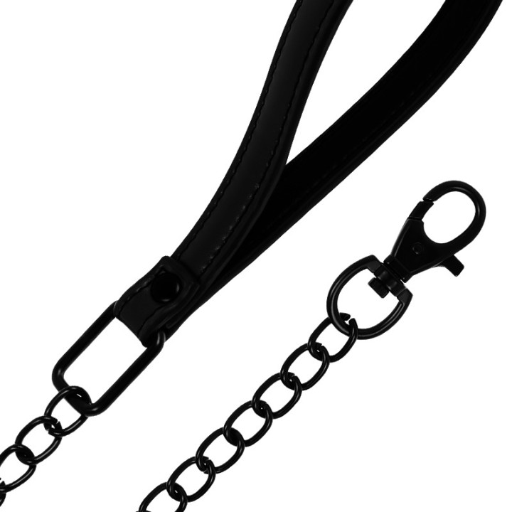 FETISH SUBMISSIVE Necklace with chain and neoprene lining