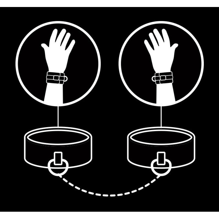 FETISH SUBMISSIVE Vegan leather cuffs with neoprene lining