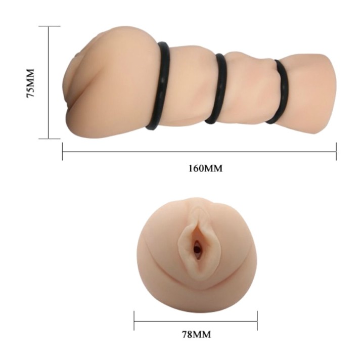 CRAZY BULL Vaginalmasturbator mit Ringen D-214867