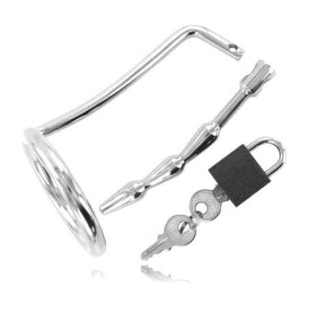 chastity ball ring with urethral plug