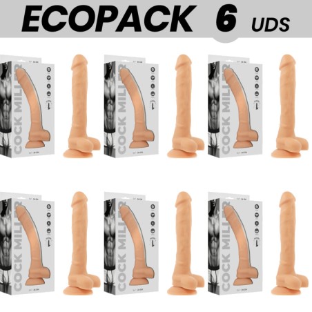 pack de 6 penes realísticos articulables de silicona ecopack density-cocksil 24 cm