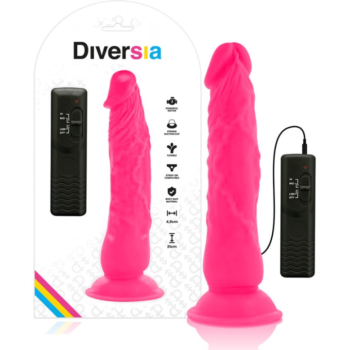 DIVERSIA Dildo realístic flexible amb vibració 21CM Ø4,9CM