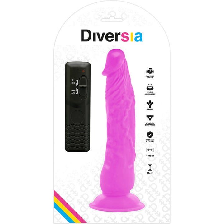 DIVERSIA Realistic flexible vibrating dildo 21CM Ø4,9CM