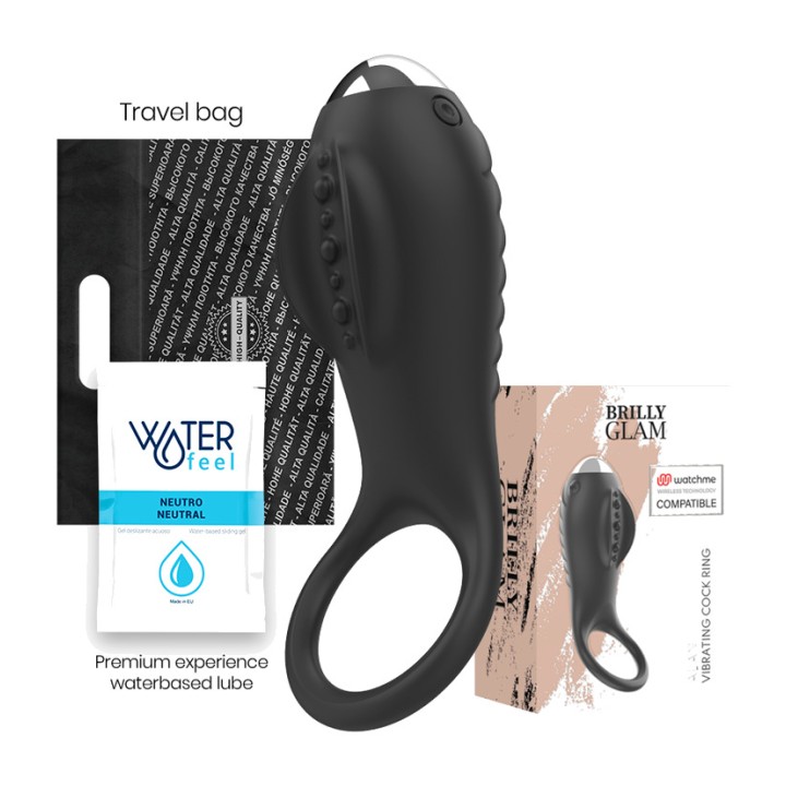 BRILLY GLAM Vibrating penis ring with remote control