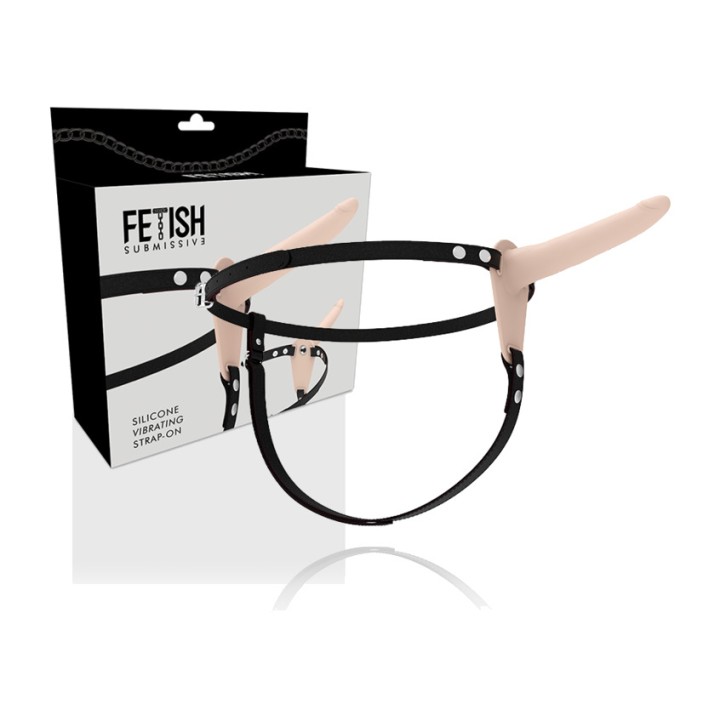 FETISH SUBMISSIVE Harness mit Silikonvibrator HARNESS-15CM