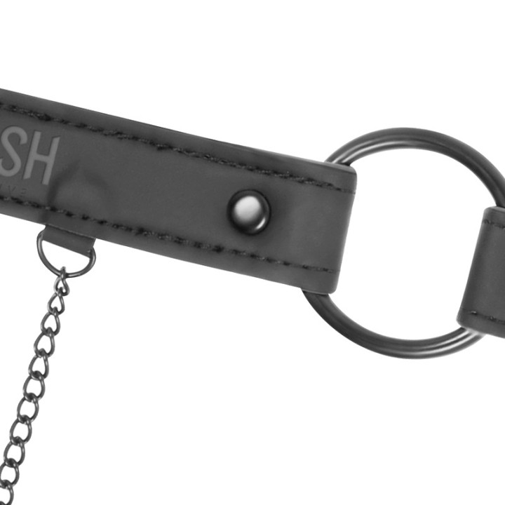 FETISH SUBMISSIVE Ring gag with nipple clamps D-218917