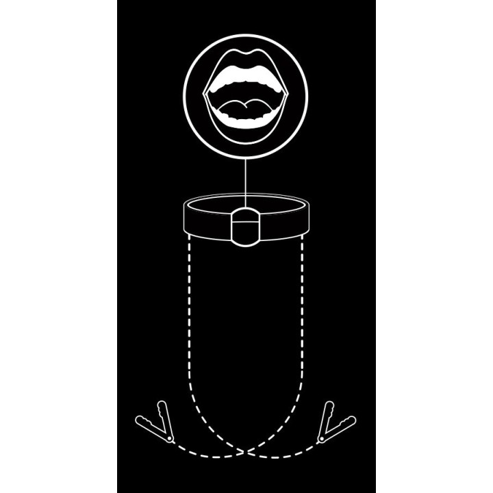 FETISH SUBMISSIVE Biteau de boucle avec pinces pour mamelons