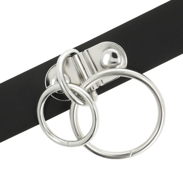 COQUETTE CHIC DESIRE Vegan leather choker with double ring