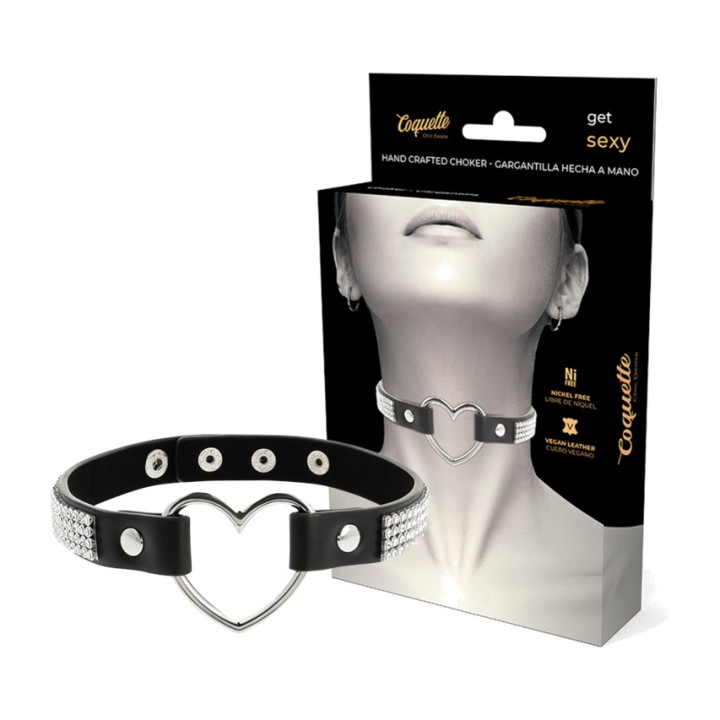 COQUETTE CHIC DESIRE Choker in pelle vegana con cuore