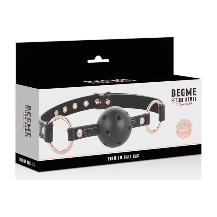 BEGME FETISH GAMES Vegan leather ball muzzle BLACK-EDITION