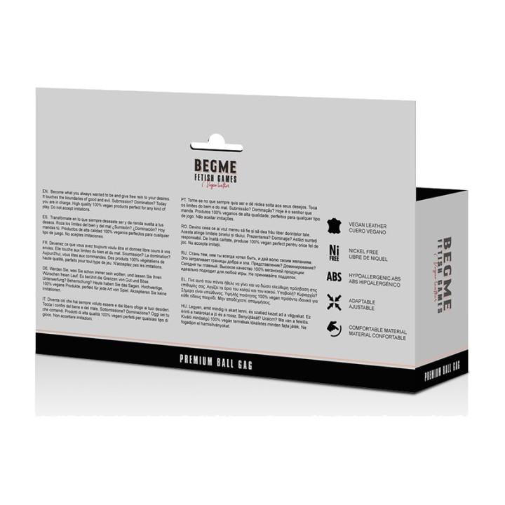 BEGME FETISH GAMES Vegan leather ball muzzle BLACK-EDITION