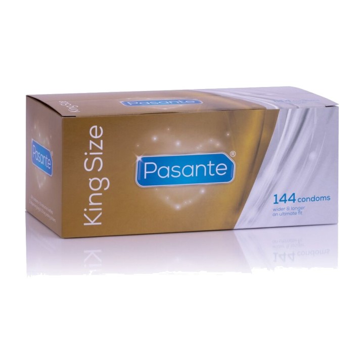 PASANTE Longer and wider condoms in a box KING 144 UDS