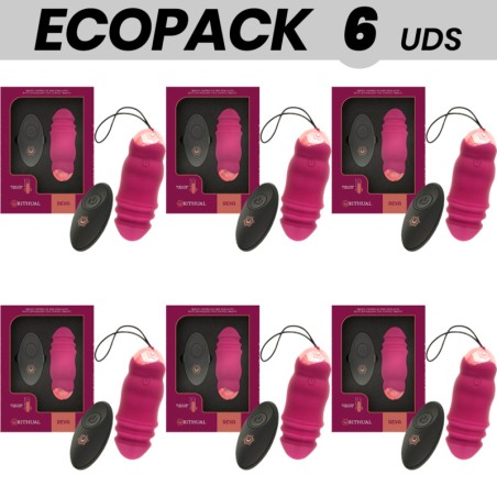 pack of 6 vibrating eggs with up-and-down movement and remote control ecopack reva