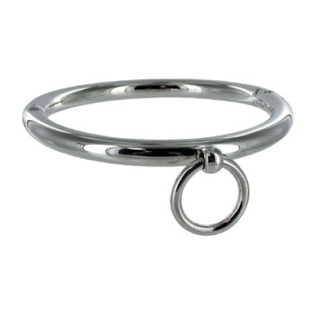 metal bdsm collar with ring 18 cm
