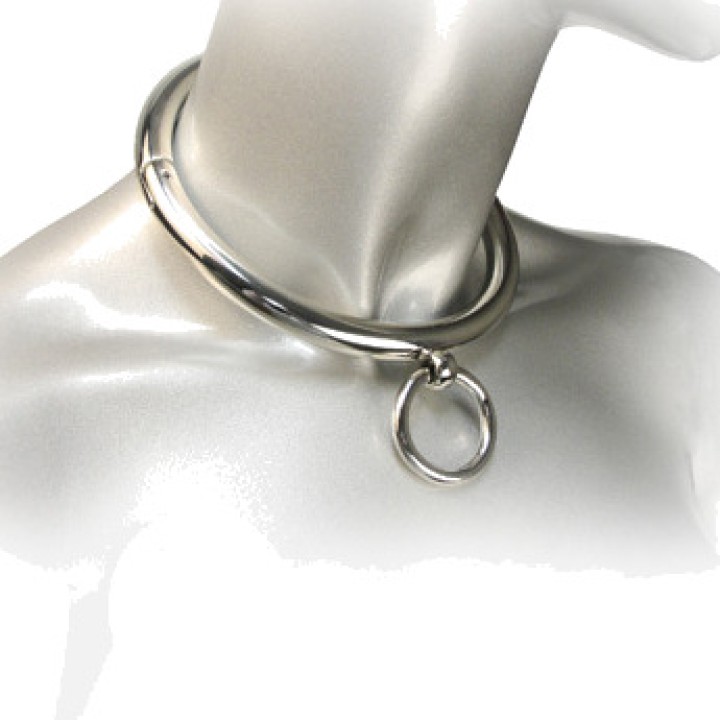 METAL HARD Collare BDSM in metallo con anello 18 CM D-208377