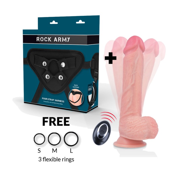 ROCKARMY Harness and realistic liquid silicone vibrator with