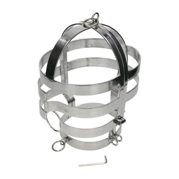METAL HARD Masque BDSM avec collier en acier D-205400