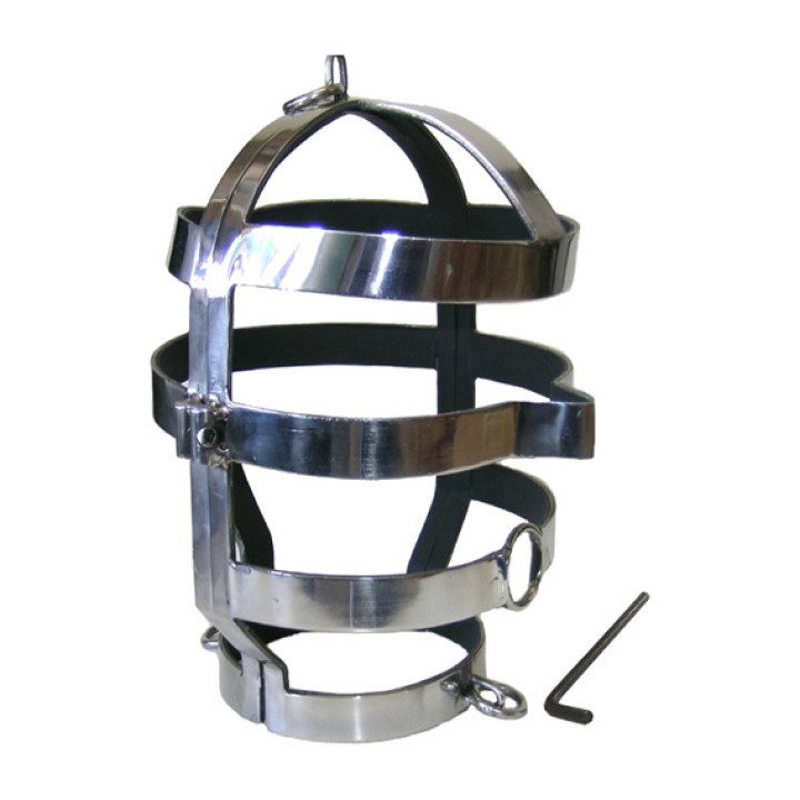 METAL HARD Masque BDSM avec collier en acier D-205400