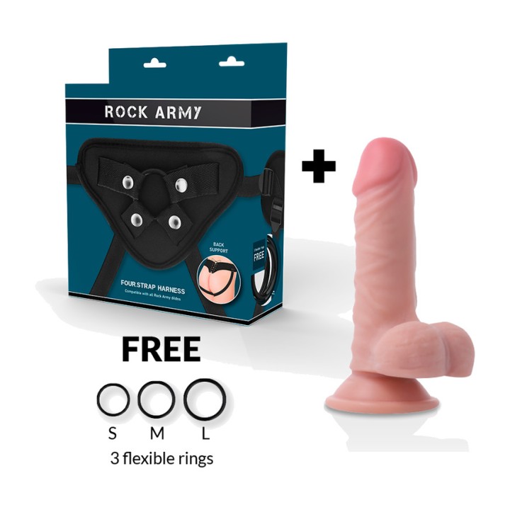 ROCKARMY Harness and realistic double-density dildo