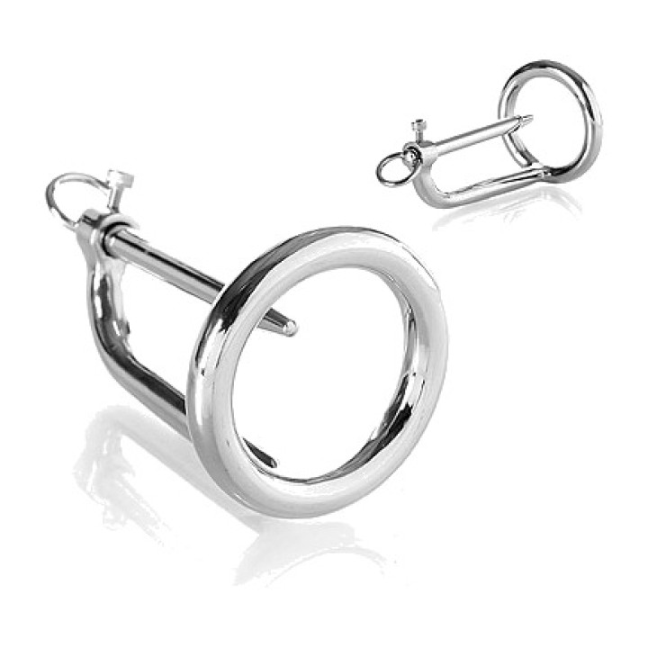 METAL HARD glans ring with plug D-205366