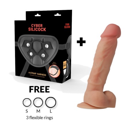 harnes mit realistischem penis aus flüssigsilikon oliver 19cm ø3,9cm
