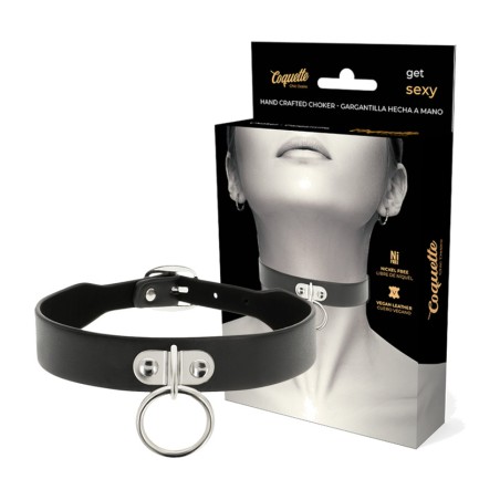 vegan leather collar with accessory woman fetish