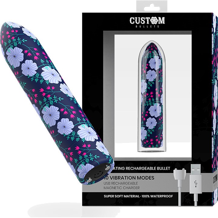 CUSTOM BULLETS Wiederaufladbarer Bullet-Vibrator mit 10