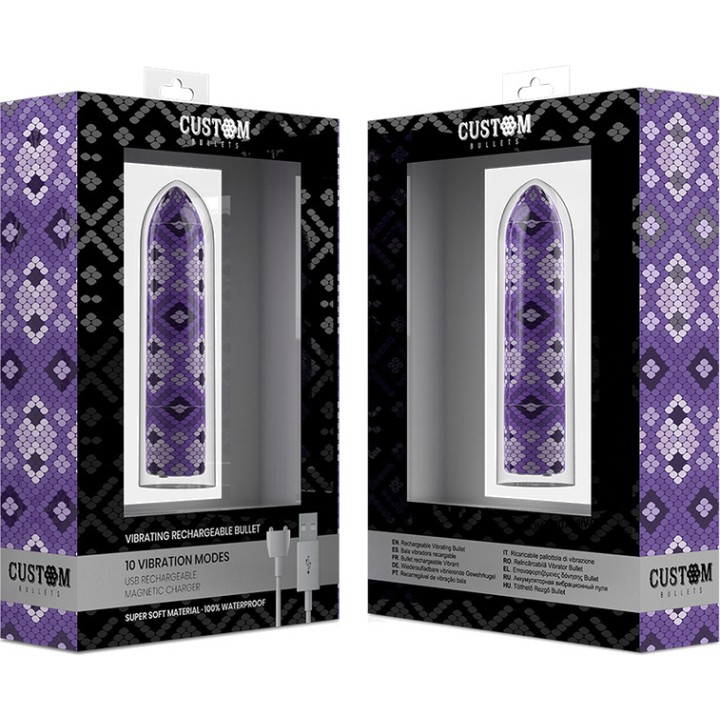 CUSTOM BULLETS Bala vibradora recargable de 10 intensidades