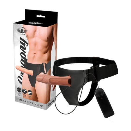 arnés hueco extensor de pene con vibración gregory-16,5cm ø4,3cm