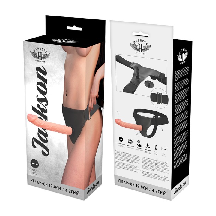HARNESS ATTRACTION Strap-on-Gurt mit Dildo JACKSON 19,8CM
