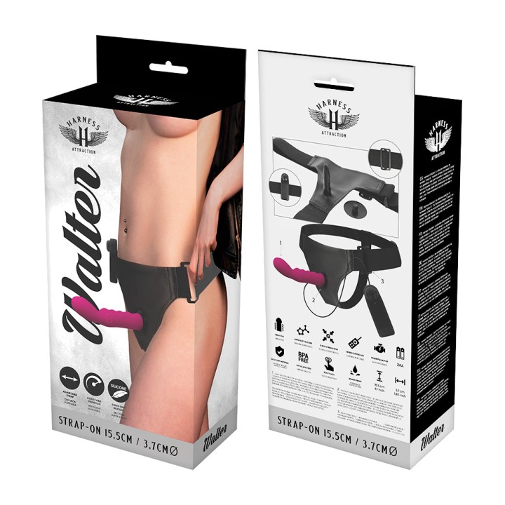 HARNESS ATTRACTION Harnais strap-on vibrant WALTER-15,5CM