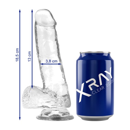 realistischer dildo mit eiern clear 18,5cm ø3,8cm