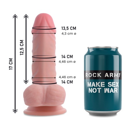 dildo realístico de doble densidad panzer-17cm ø4,46cm