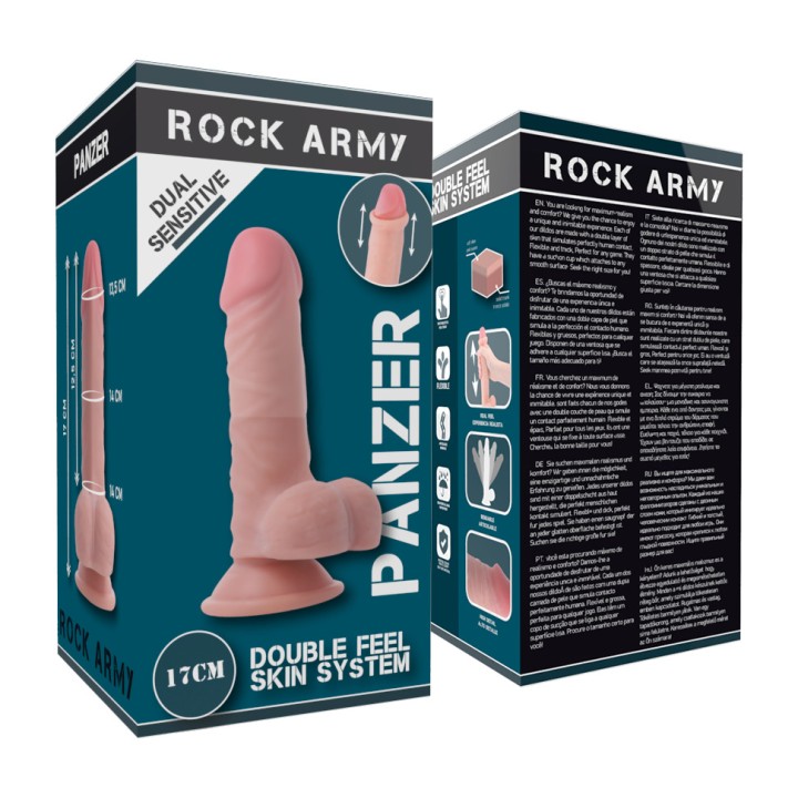 ROCKARMY Dildo realístic de doble densitat PANZER-17CM