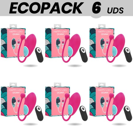 pack of 6 vibrators with remote control ecopack ocian