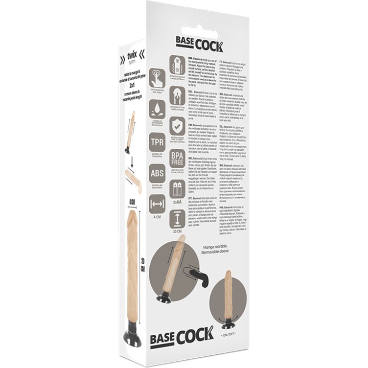 BASECOCK 2-in-1 realistic vibrator 20CM Ø4CM D-223029VAR