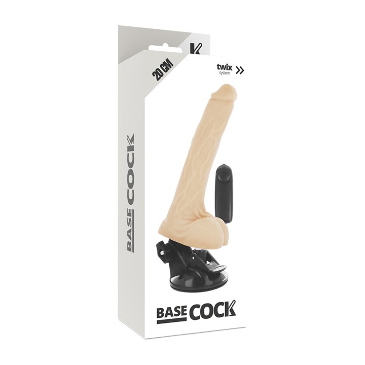 BASECOCK Realistic vibrator with testicles and remote