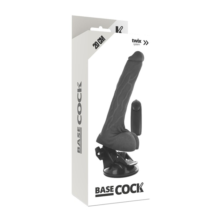 BASECOCK Realistic vibrator with testicles and remote